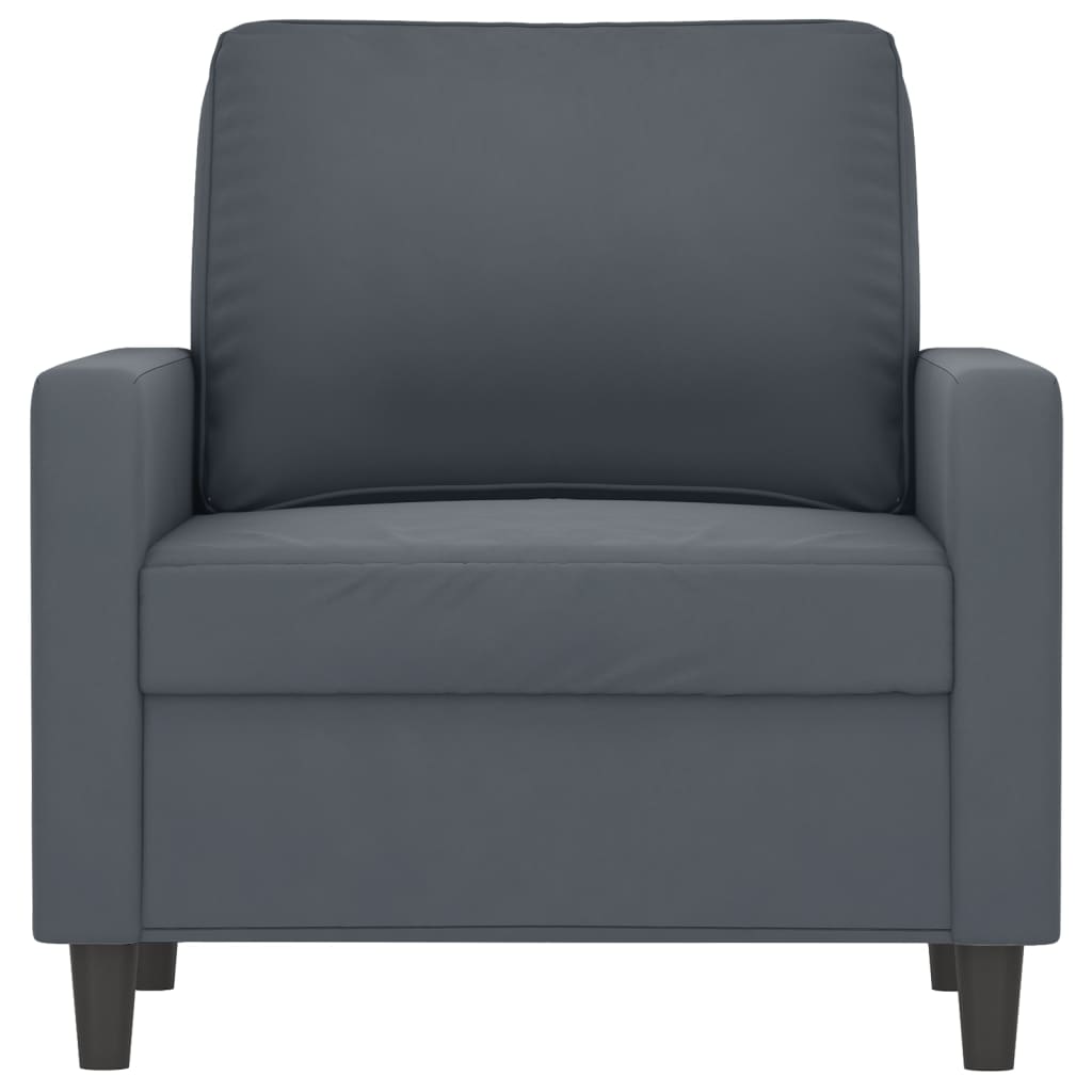 Fauteuil gris foncé 60 cm velours