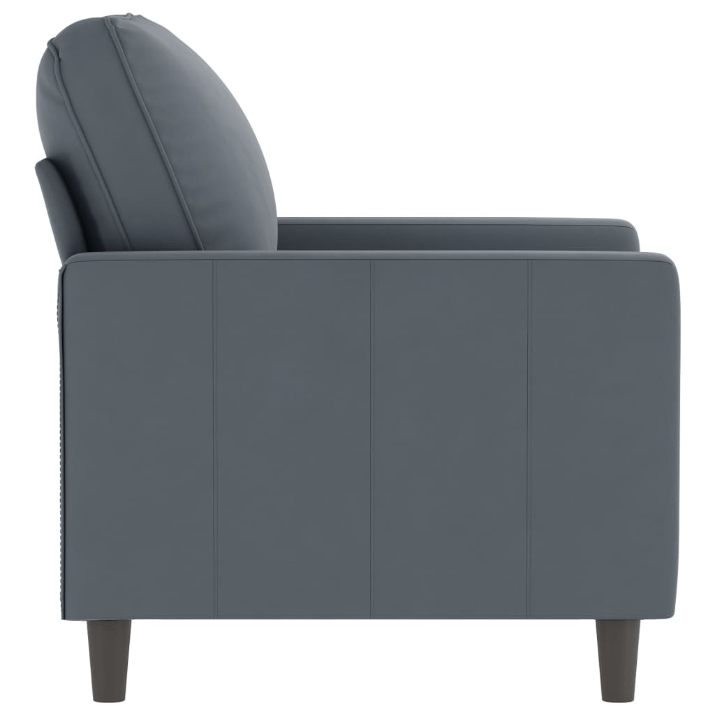 Fauteuil gris foncé 60 cm velours