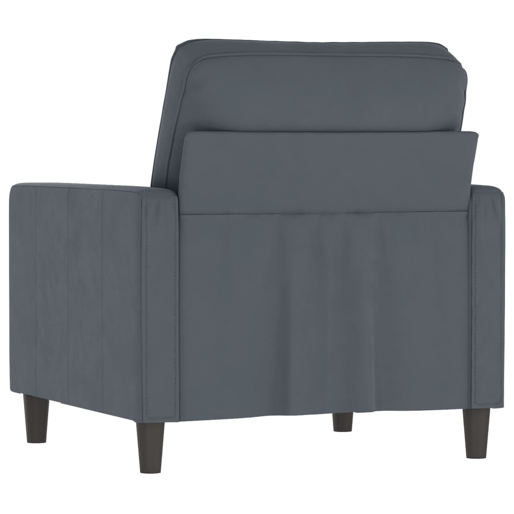 Fauteuil gris foncé 60 cm velours