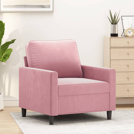 Fauteuil rose 60 cm velours