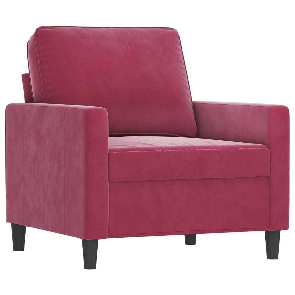 Fauteuil bordeaux 60 cm velours