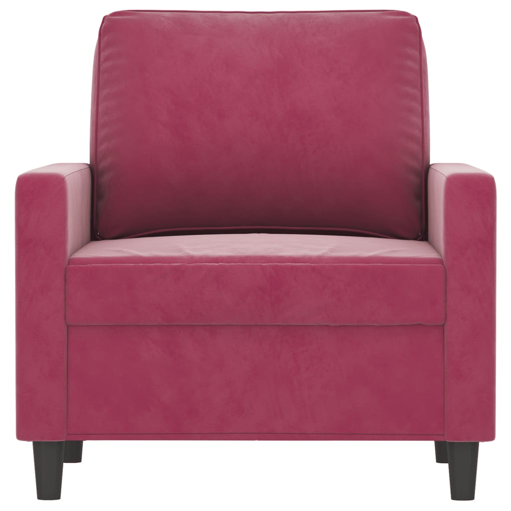 Fauteuil bordeaux 60 cm velours