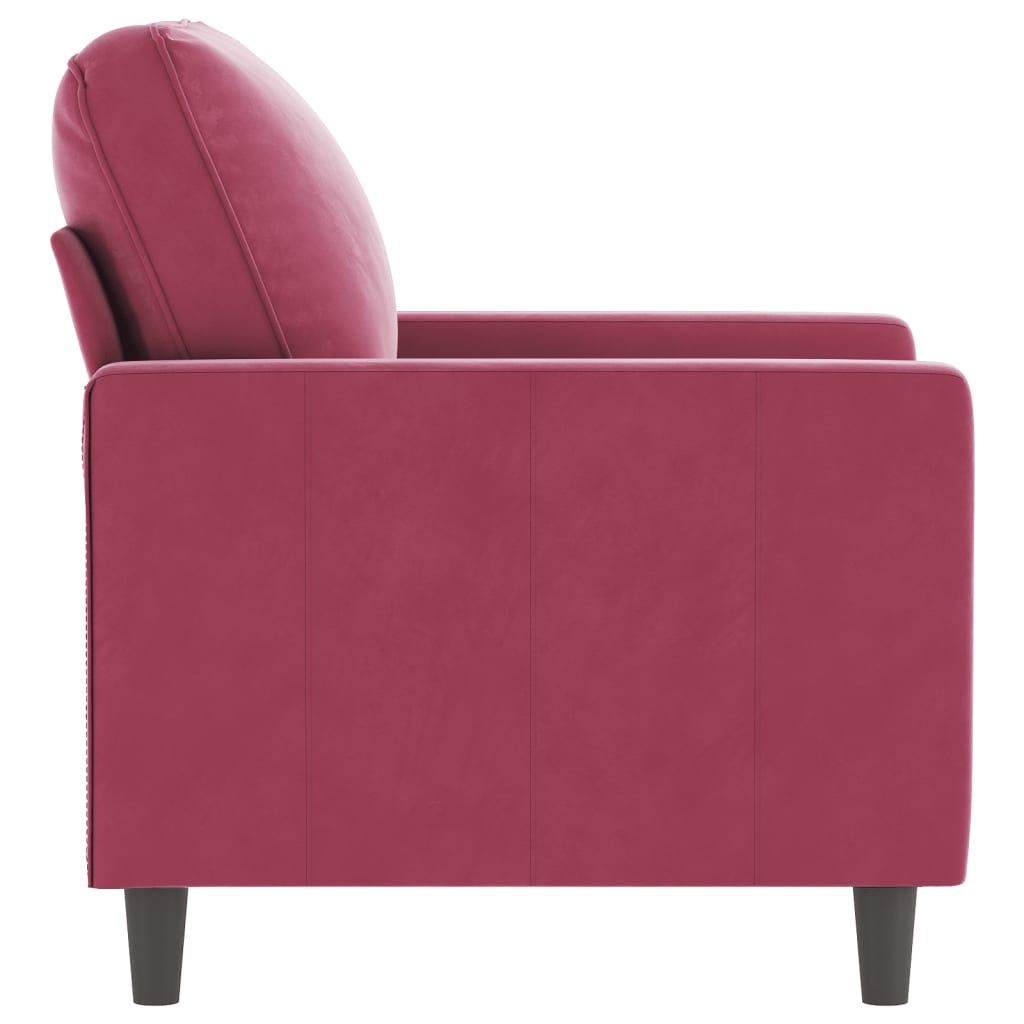 Fauteuil bordeaux 60 cm velours