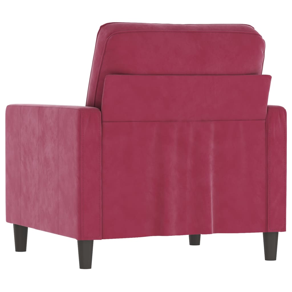 Fauteuil bordeaux 60 cm velours