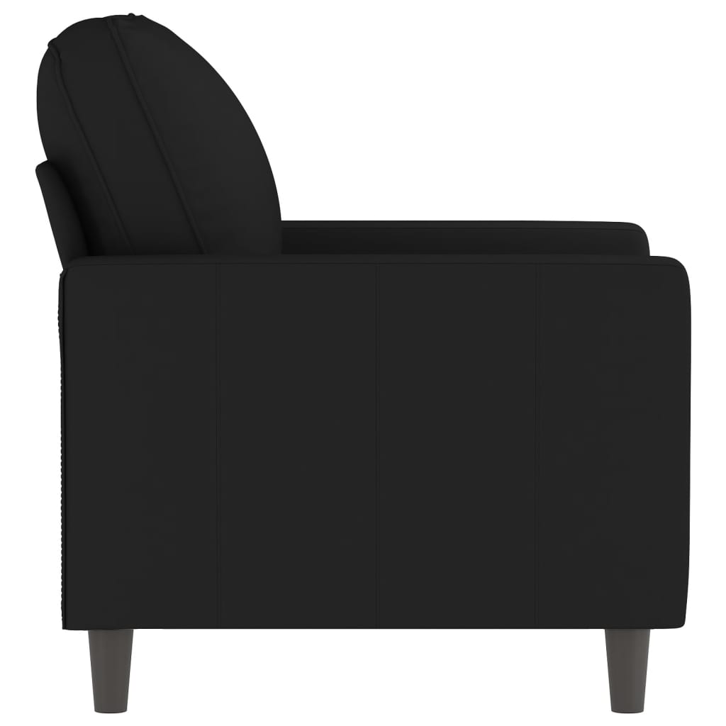 Fauteuil en velours noir 60 cm