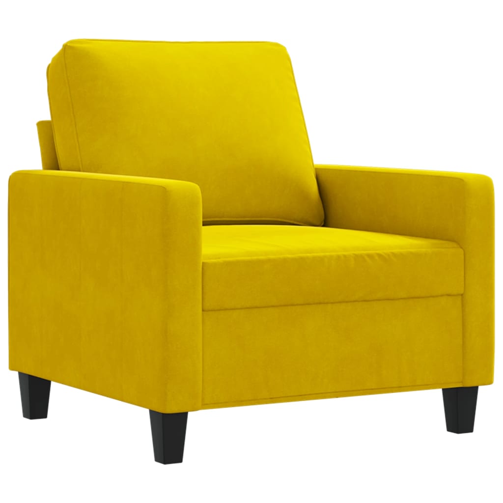 Fauteuil jaune 60 cm velours