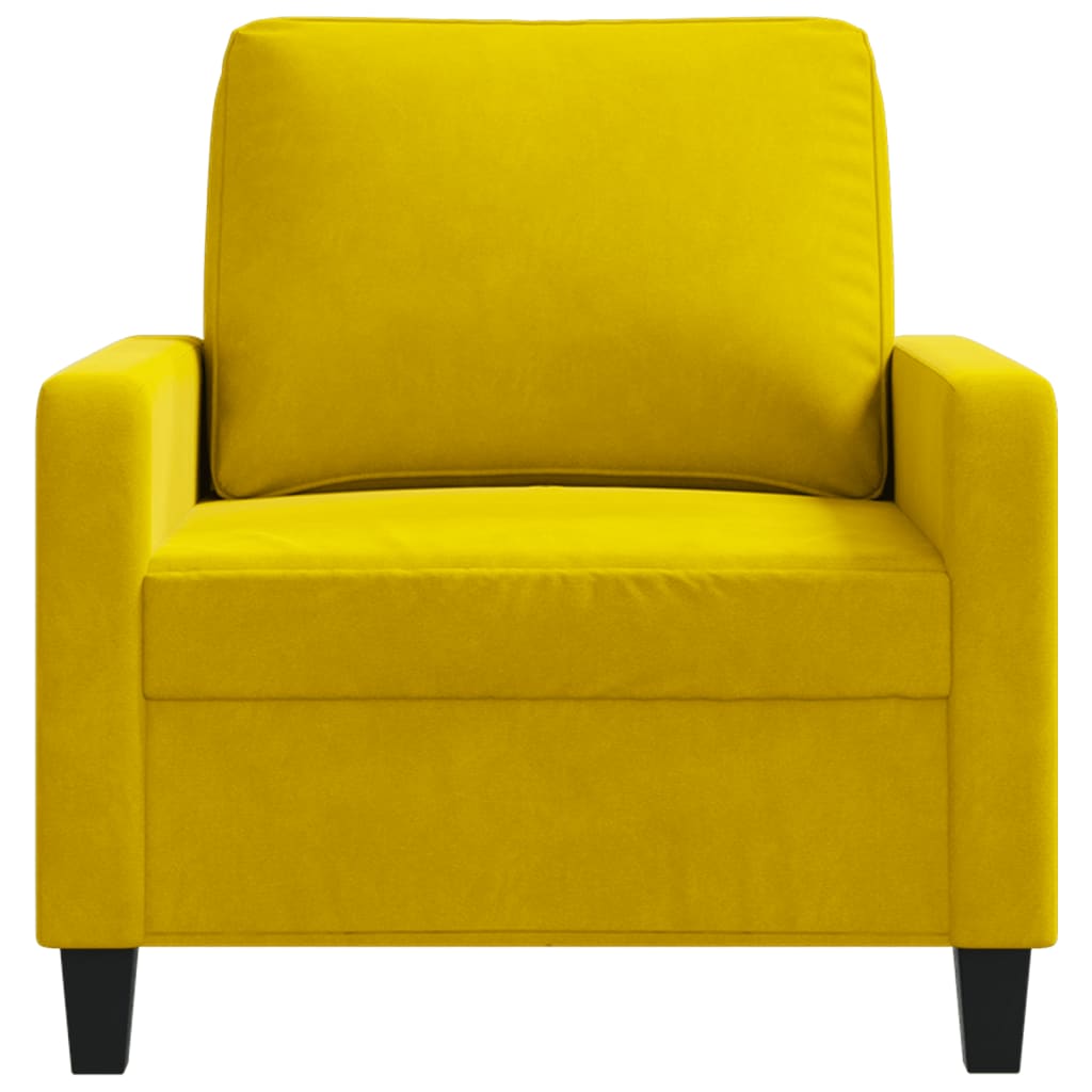 Fauteuil jaune 60 cm velours