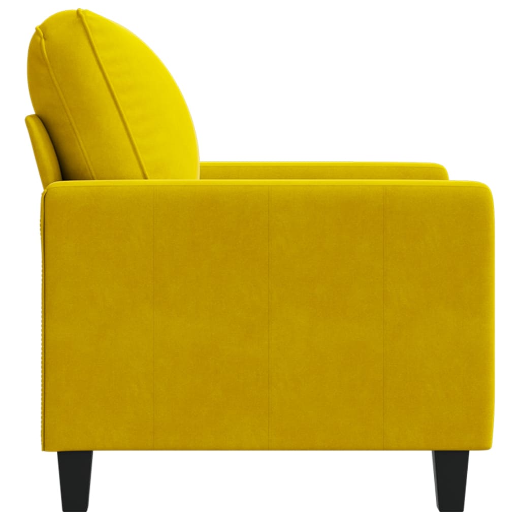 Fauteuil jaune 60 cm velours