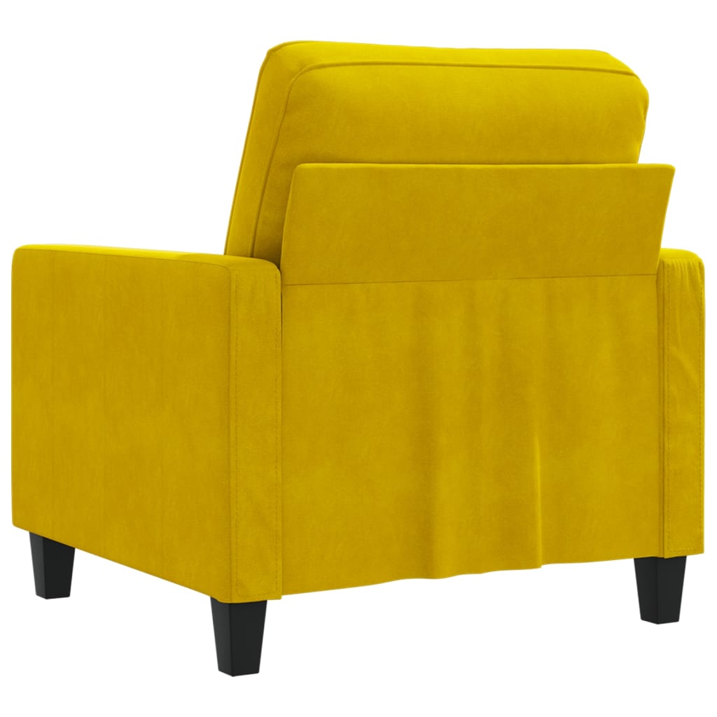 Fauteuil jaune 60 cm velours