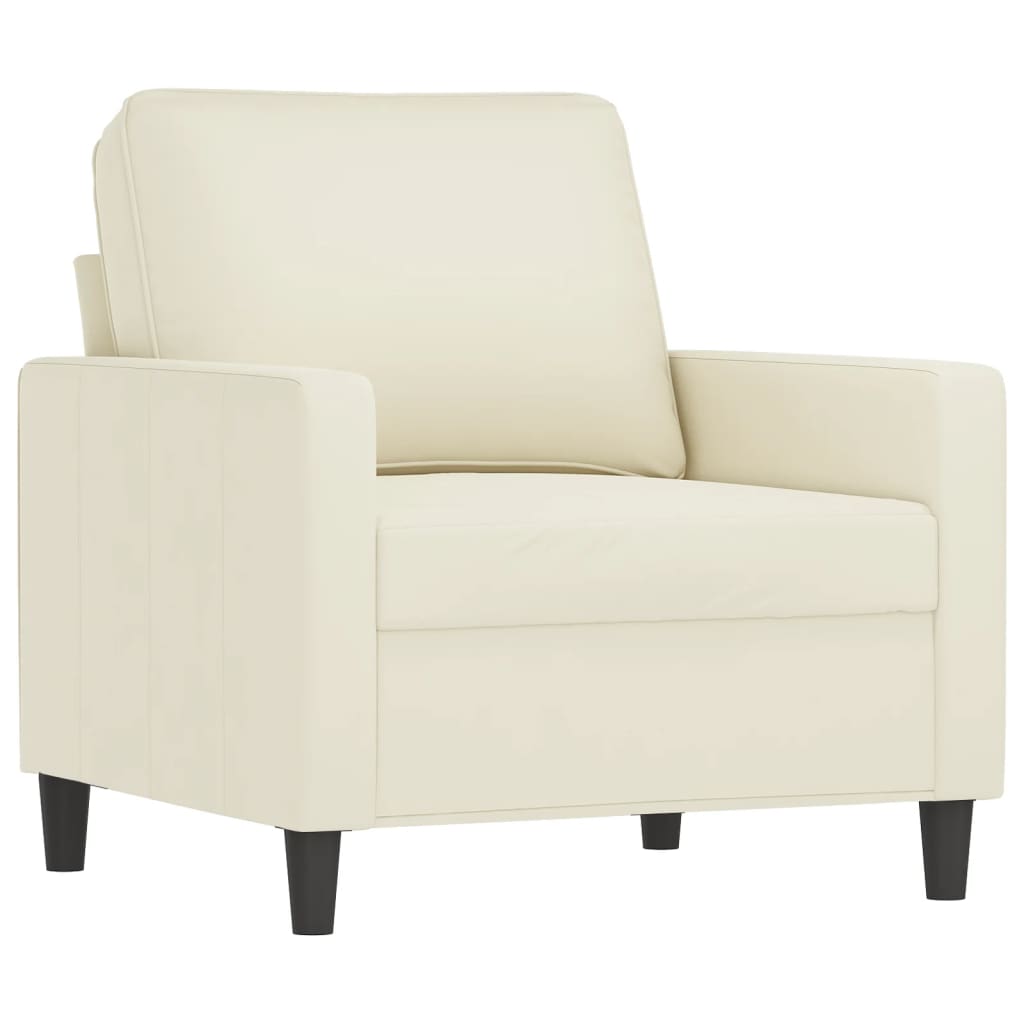 Fauteuil crème 60 cm velours