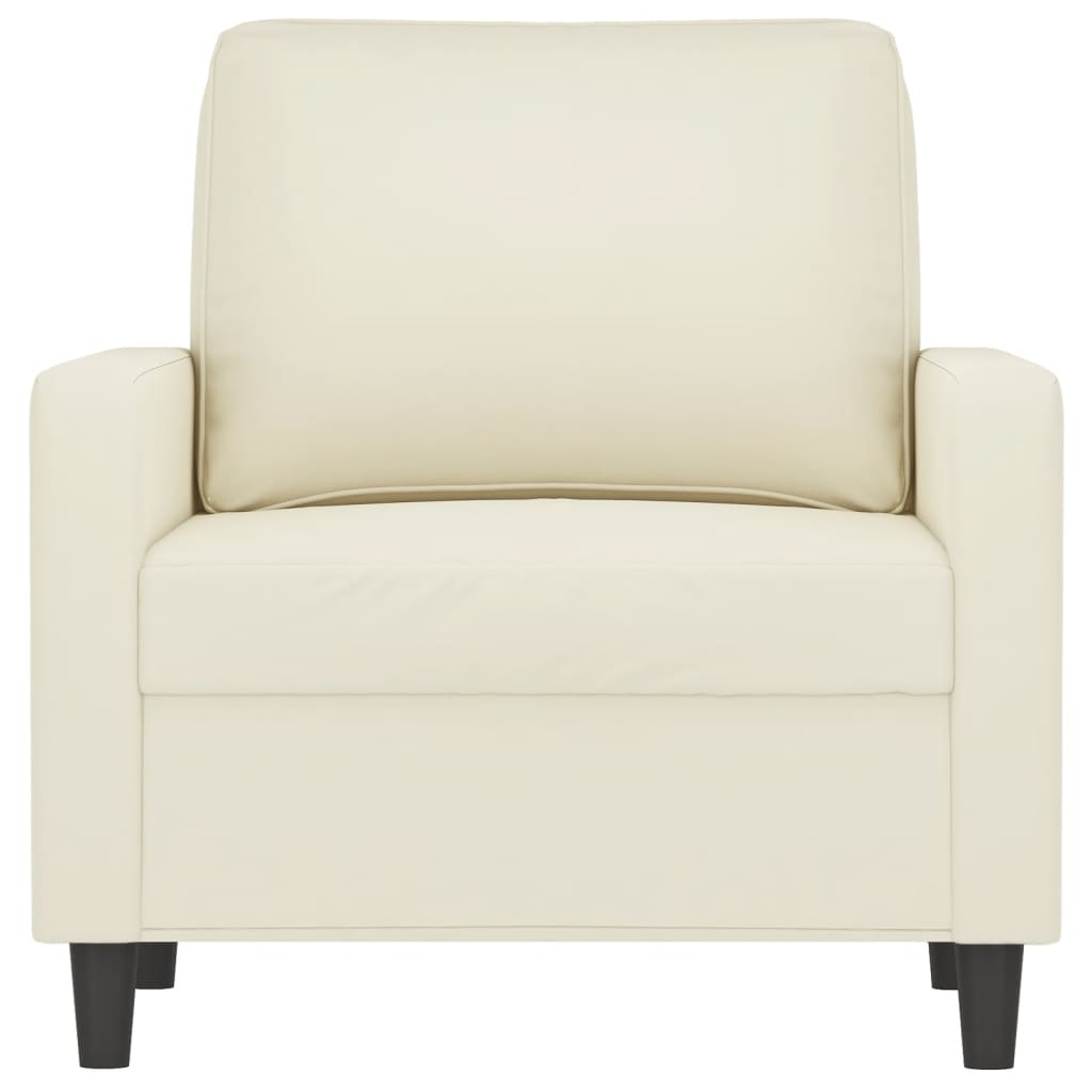 Fauteuil crème 60 cm velours