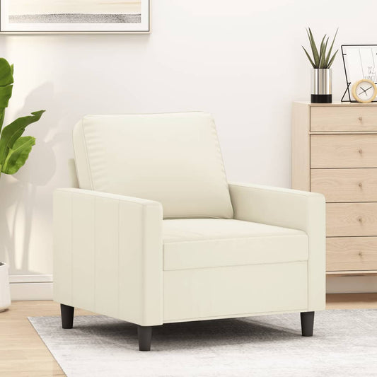 Fauteuil crème 60 cm velours