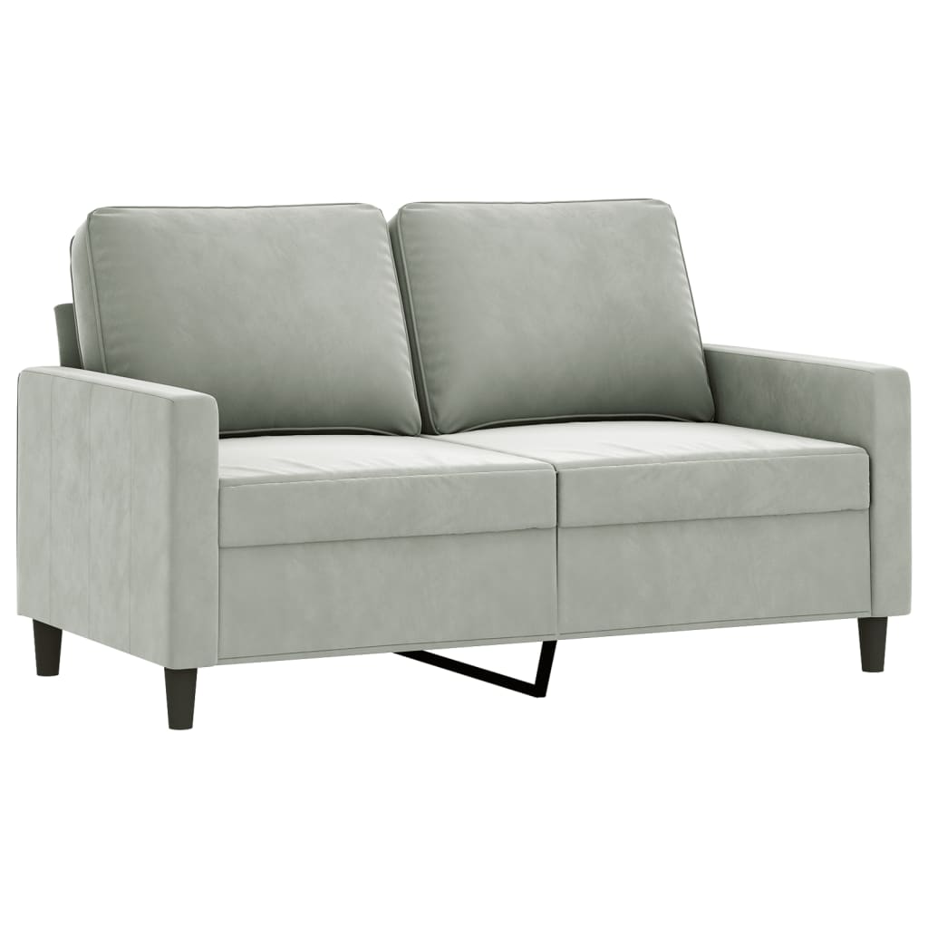 2-Sitzer-Sofa Hellgrau 120 cm Samt