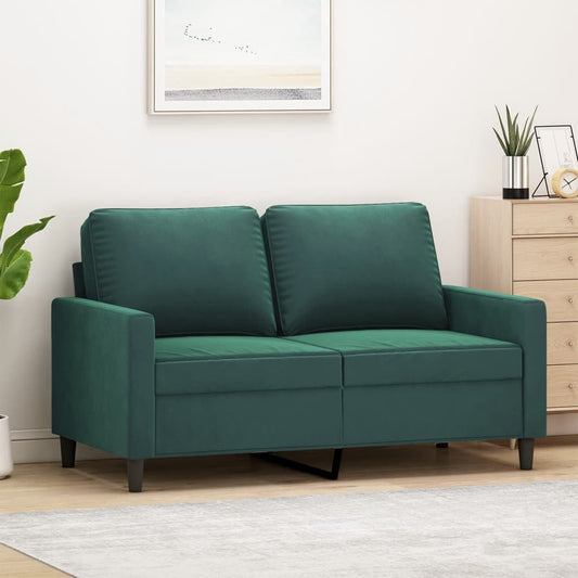 Canapé 2 places velours vert foncé 120 cm