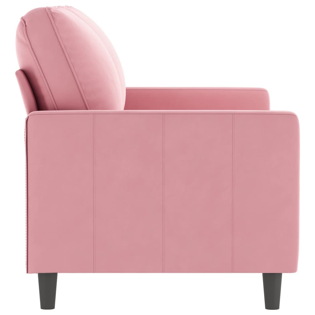 Canapé 2 places rose 120 cm velours