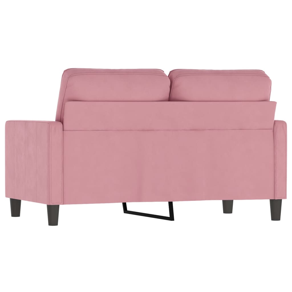 Canapé 2 places rose 120 cm velours