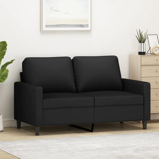 2-seater sofa black 120 cm velvet