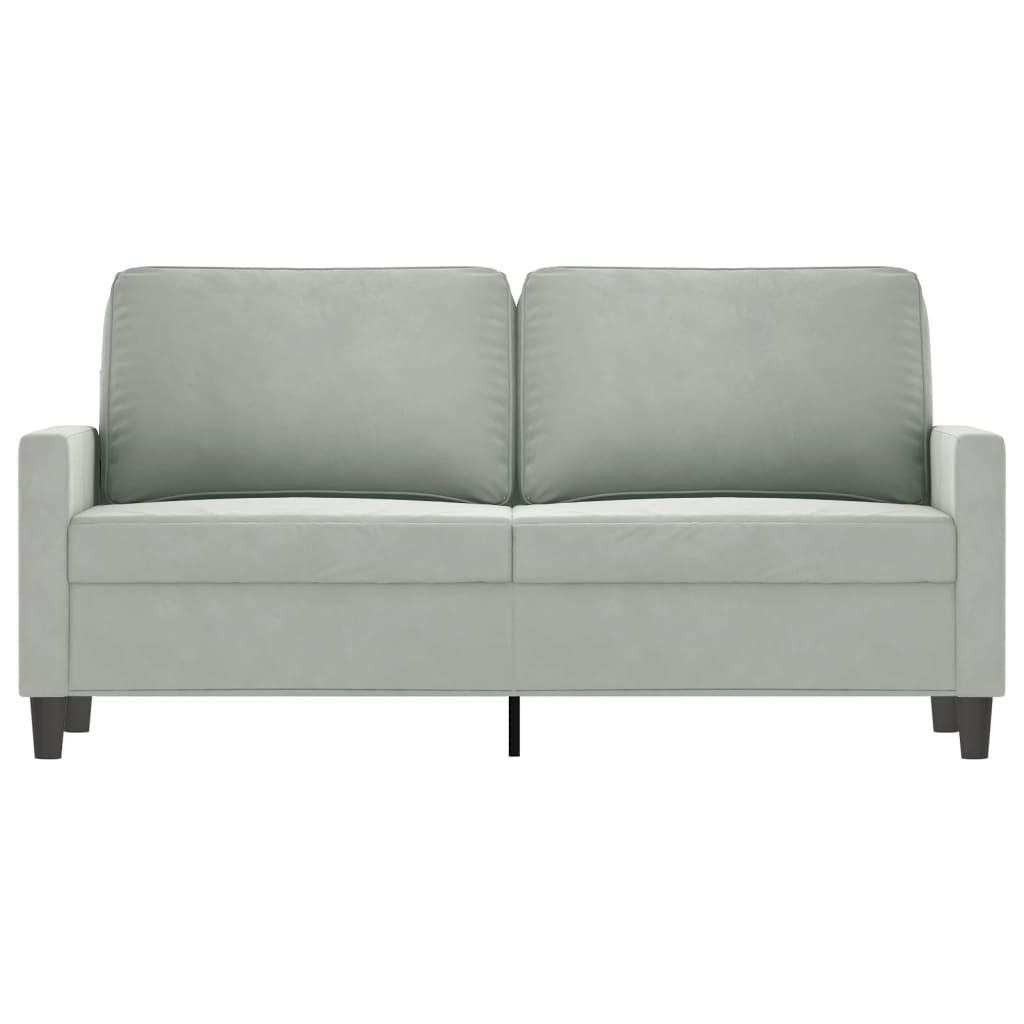 2-Sitzer-Sofa Hellgrau 140 cm Samt