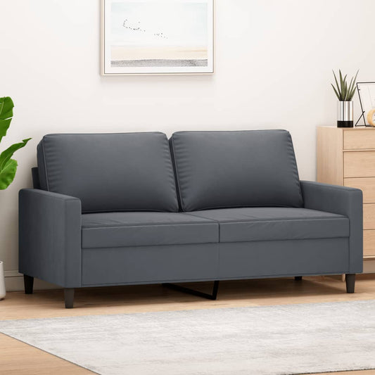 2-Sitzer-Sofa Dunkelgrau 140 cm Samt