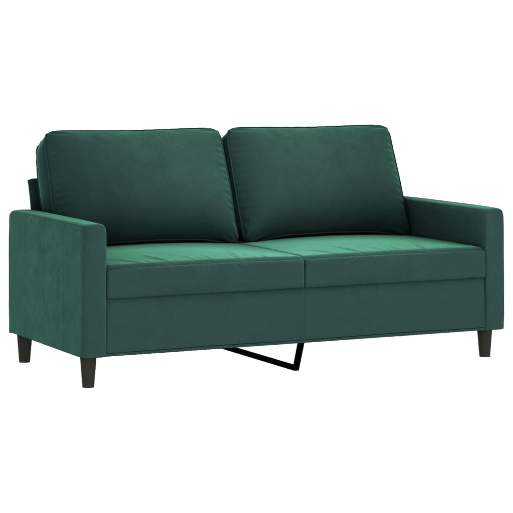 Canapé 2 places velours vert foncé 140 cm