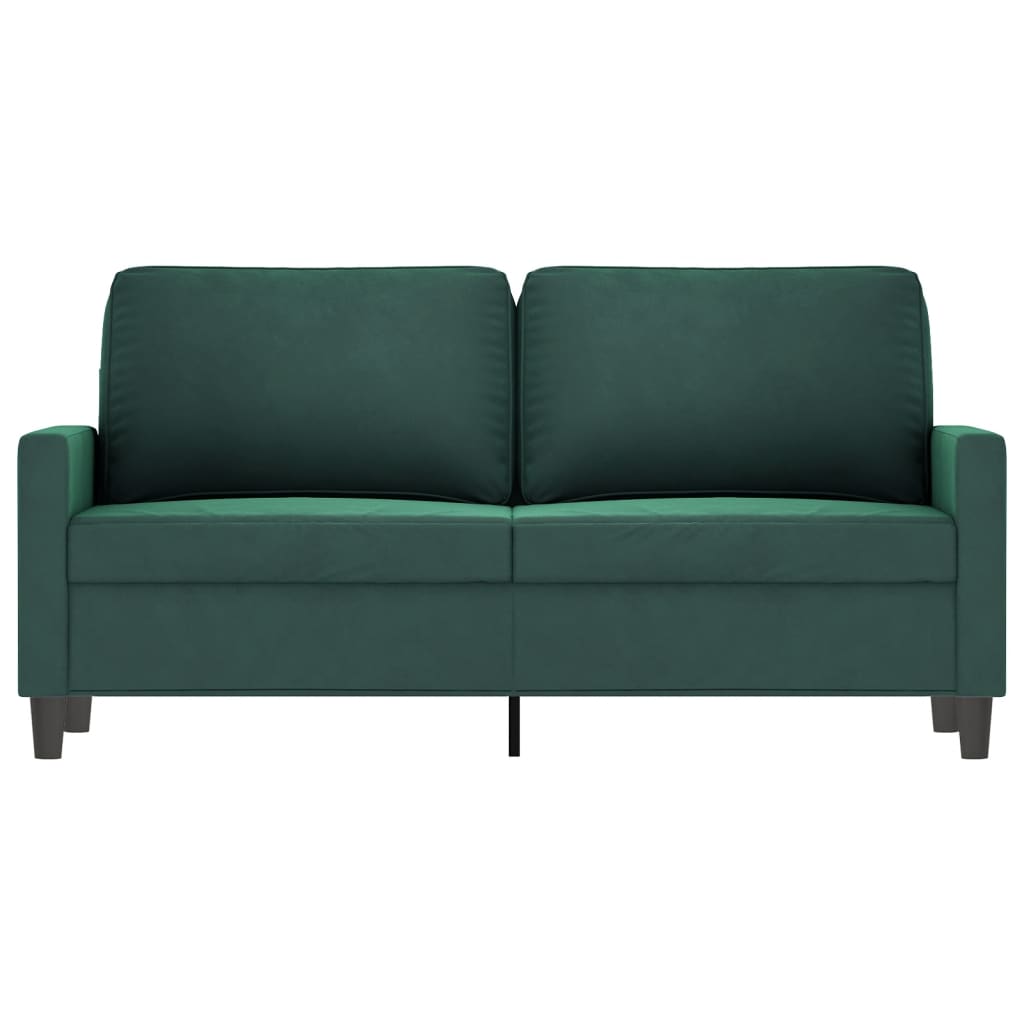 Canapé 2 places velours vert foncé 140 cm
