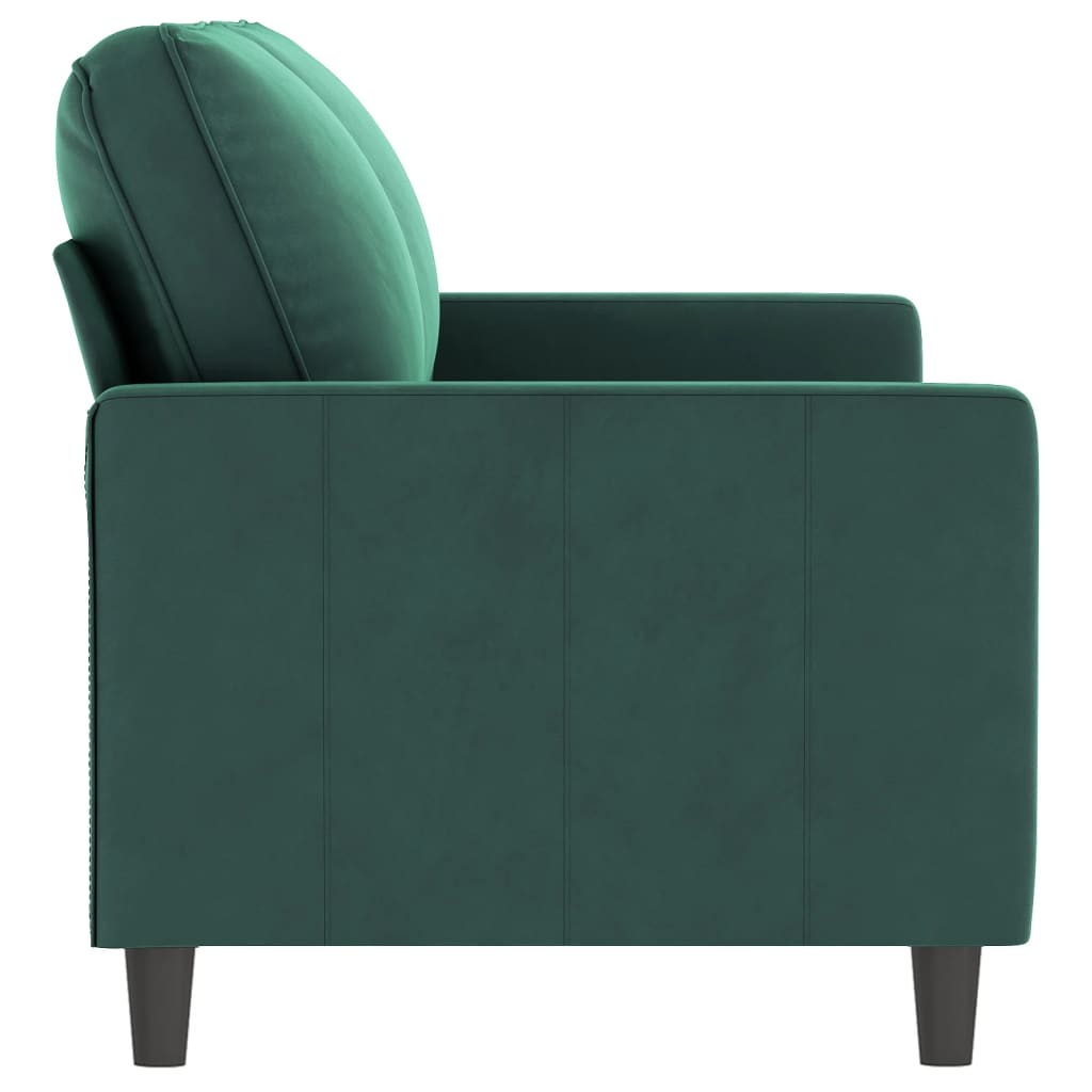 Canapé 2 places velours vert foncé 140 cm