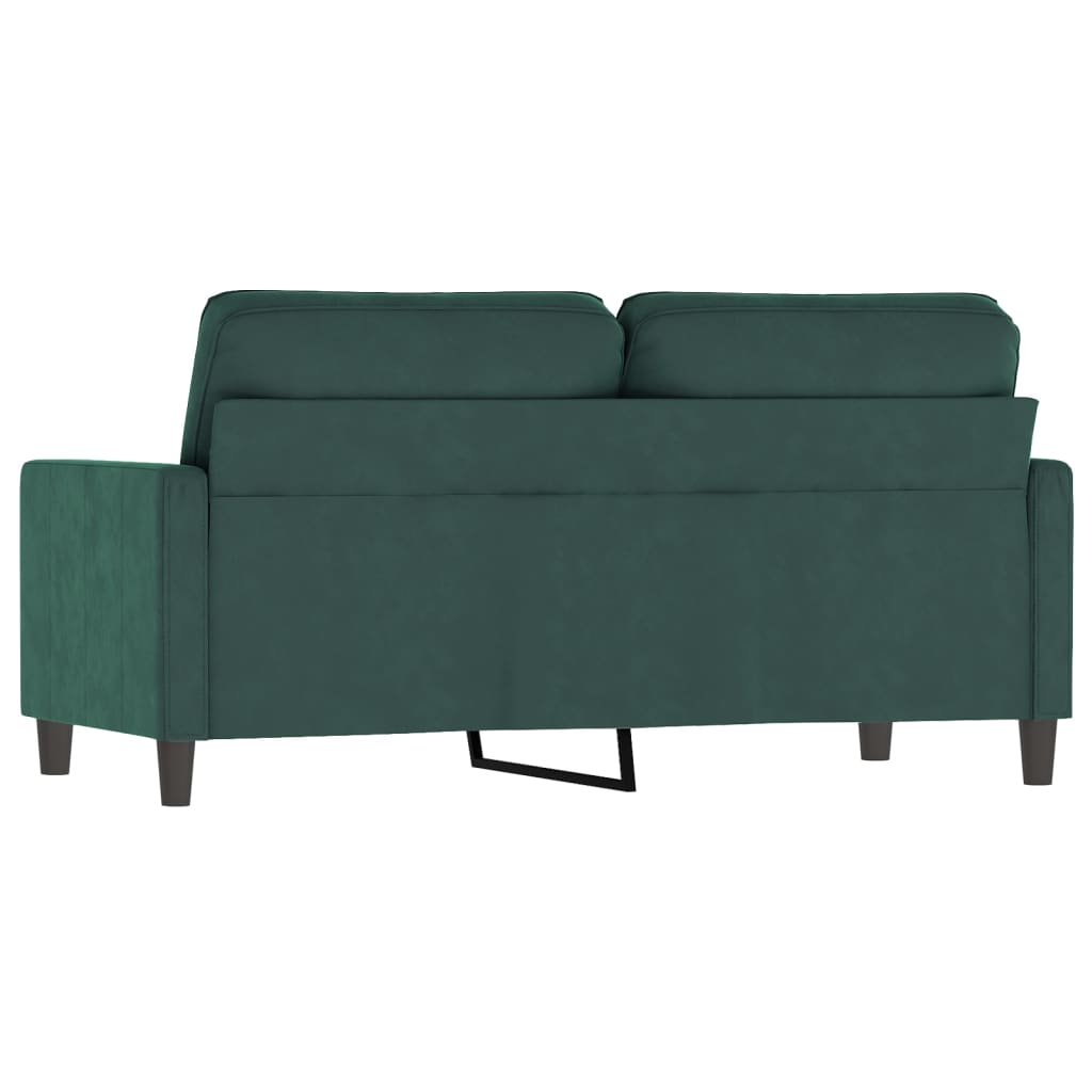 Canapé 2 places velours vert foncé 140 cm
