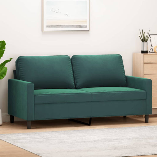 Canapé 2 places velours vert foncé 140 cm