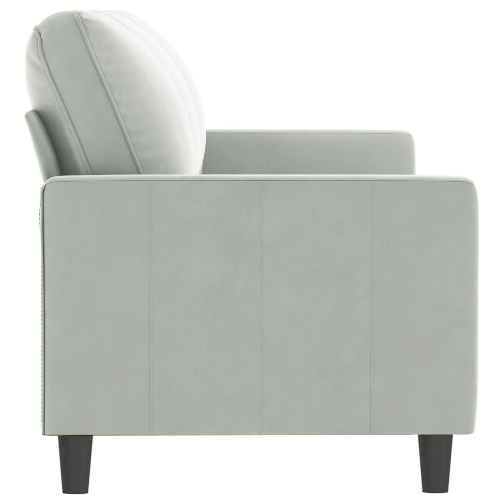 Canapé 3 places gris clair 180 cm velours
