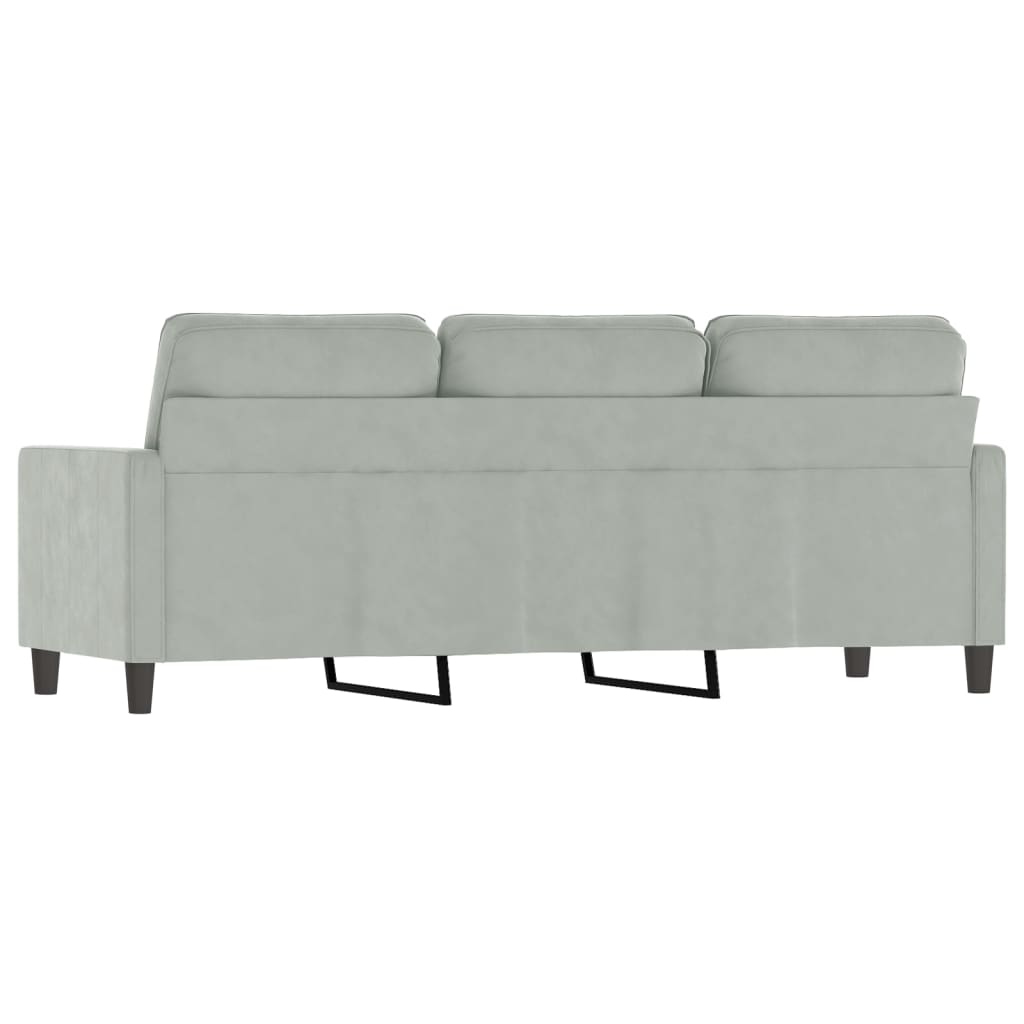 Canapé 3 places gris clair 180 cm velours