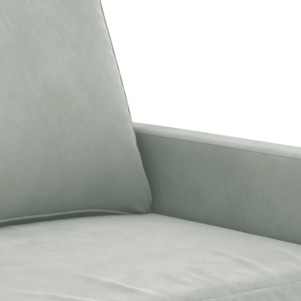 Canapé 3 places gris clair 180 cm velours
