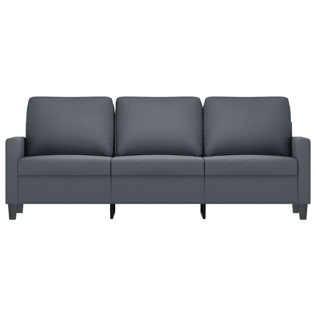 Canapé 3 places velours gris foncé 180 cm