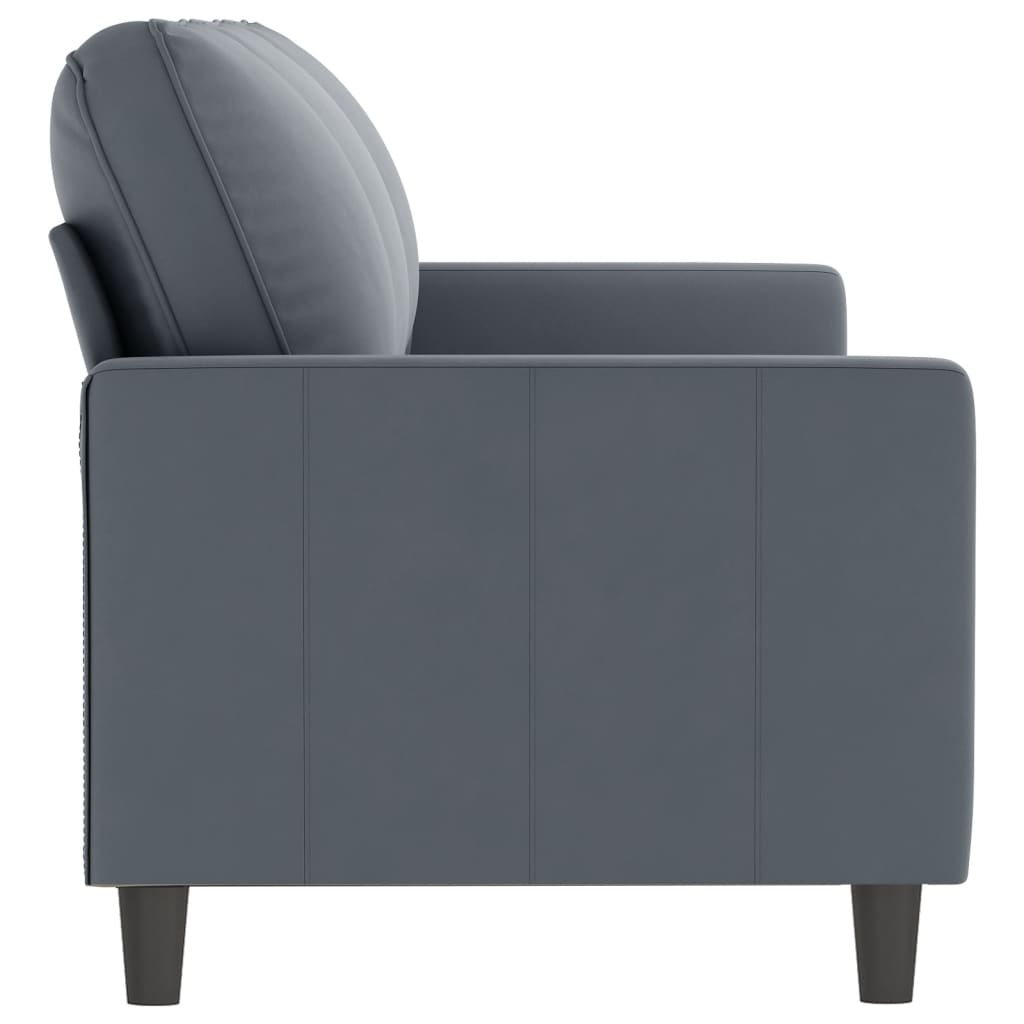 Canapé 3 places velours gris foncé 180 cm