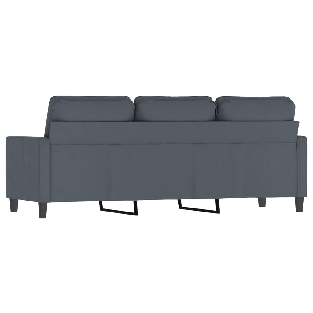 Canapé 3 places velours gris foncé 180 cm