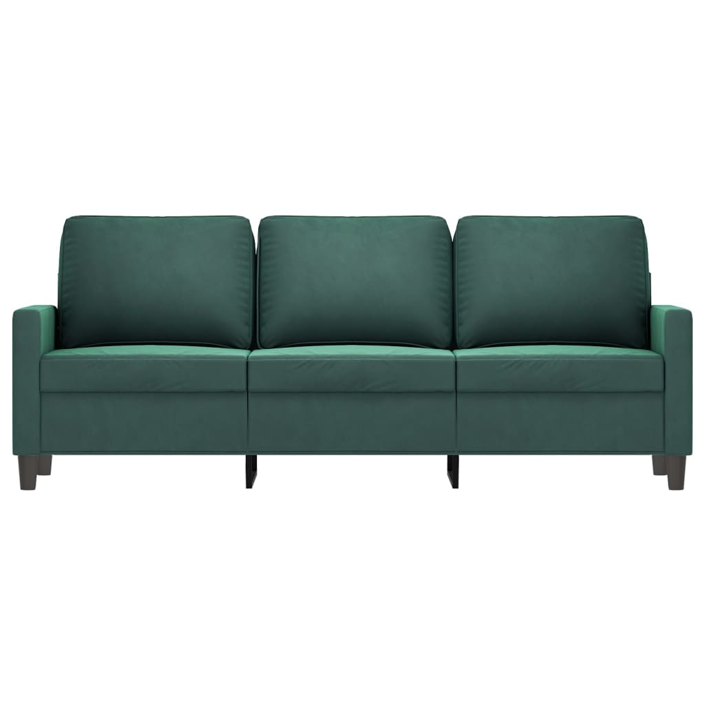 3-Sitzer-Sofa Dunkelgrün 180 cm Samt