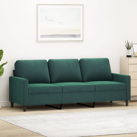 3-Sitzer-Sofa Dunkelgrün 180 cm Samt