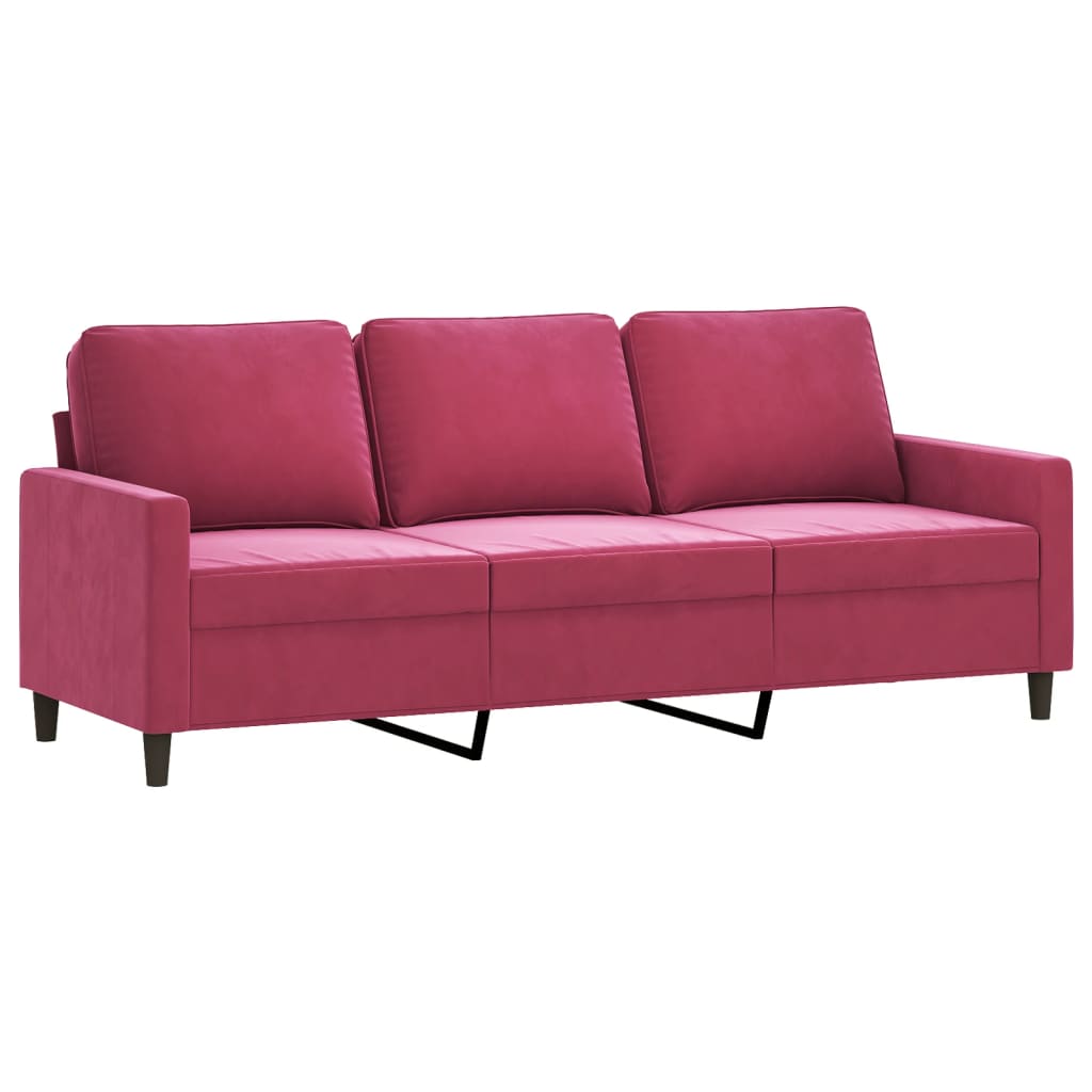 3-Sitzer-Sofa Weinrot 180 cm Samt