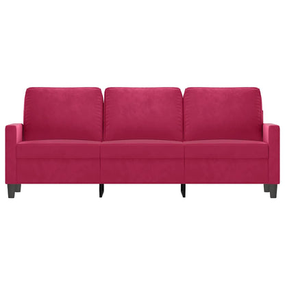 3-Sitzer-Sofa Weinrot 180 cm Samt