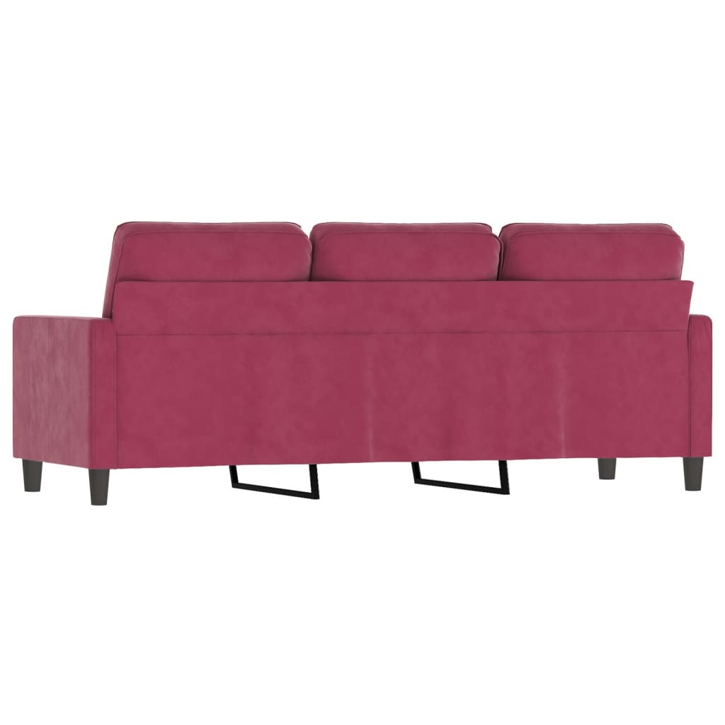 3-Sitzer-Sofa Weinrot 180 cm Samt