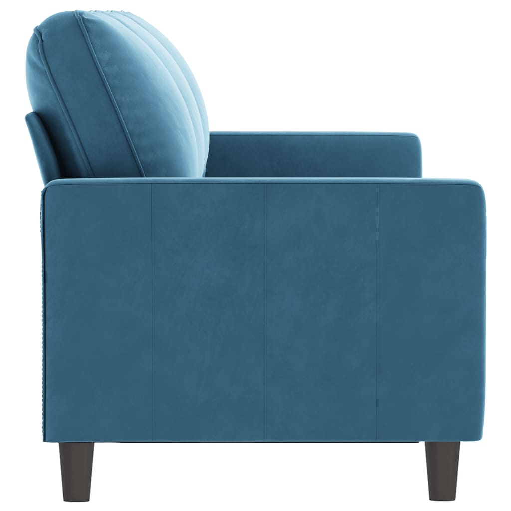 Canapé 3 places velours bleu 180 cm