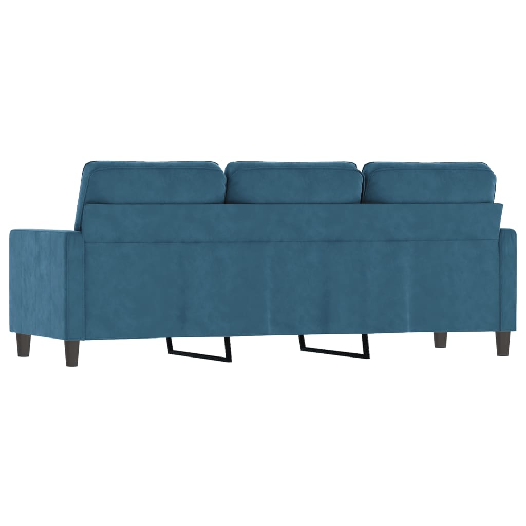 Canapé 3 places velours bleu 180 cm