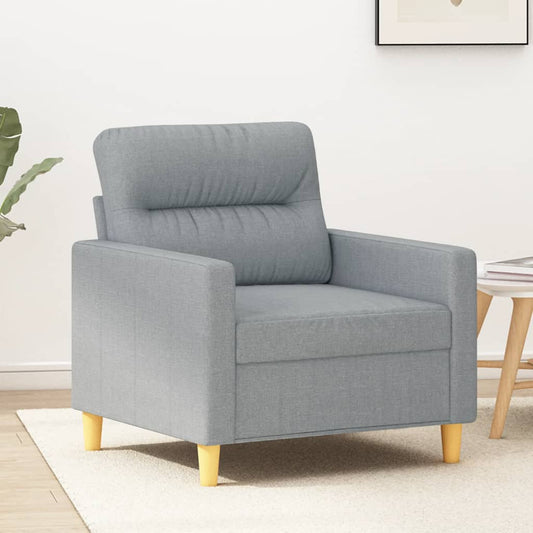 Canapé fauteuil gris clair 60 cm tissu