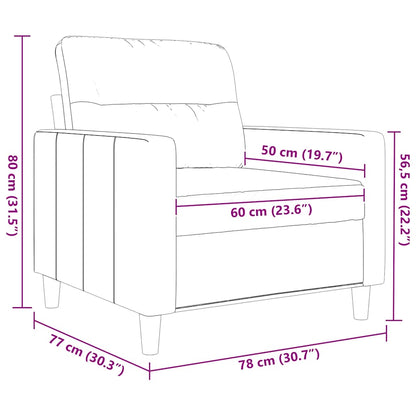Sofasessel Dunkelgrau 60 cm Stoff