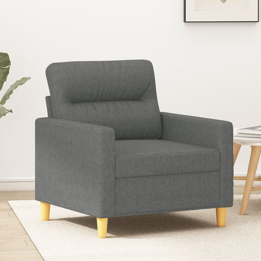 Canapé fauteuil tissu gris foncé 60 cm