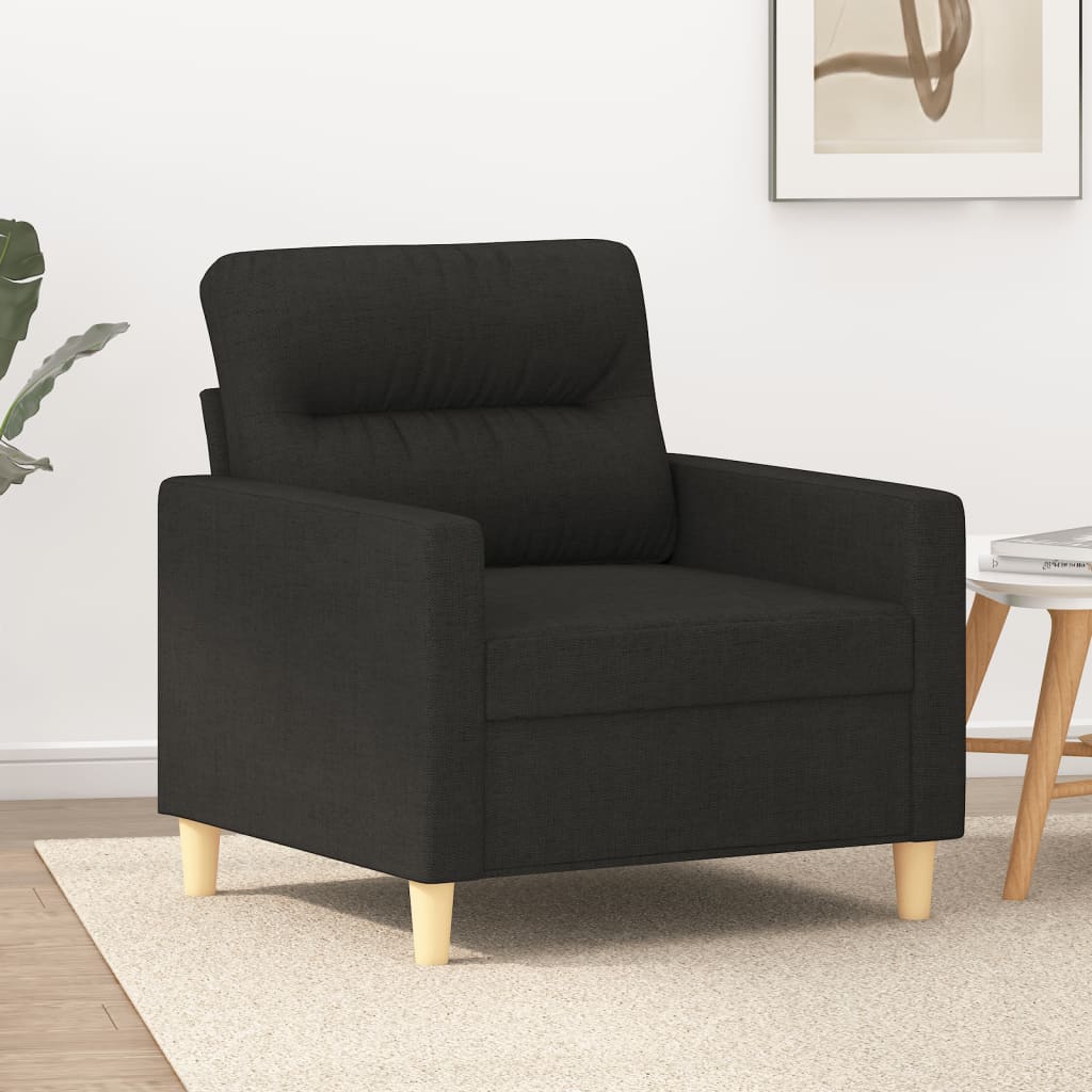 Canapé fauteuil noir 60 cm tissu