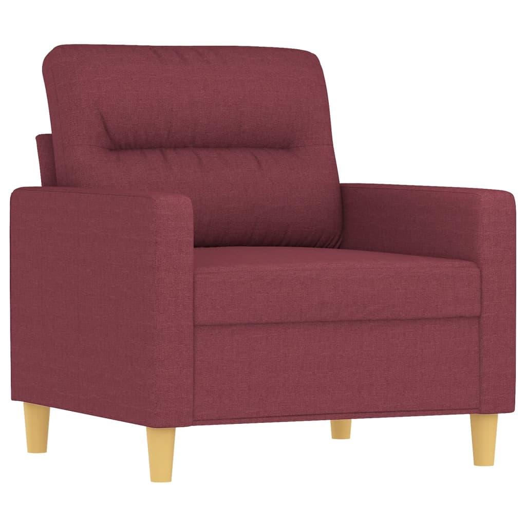 Canapé fauteuil rouge vin 60 cm tissu