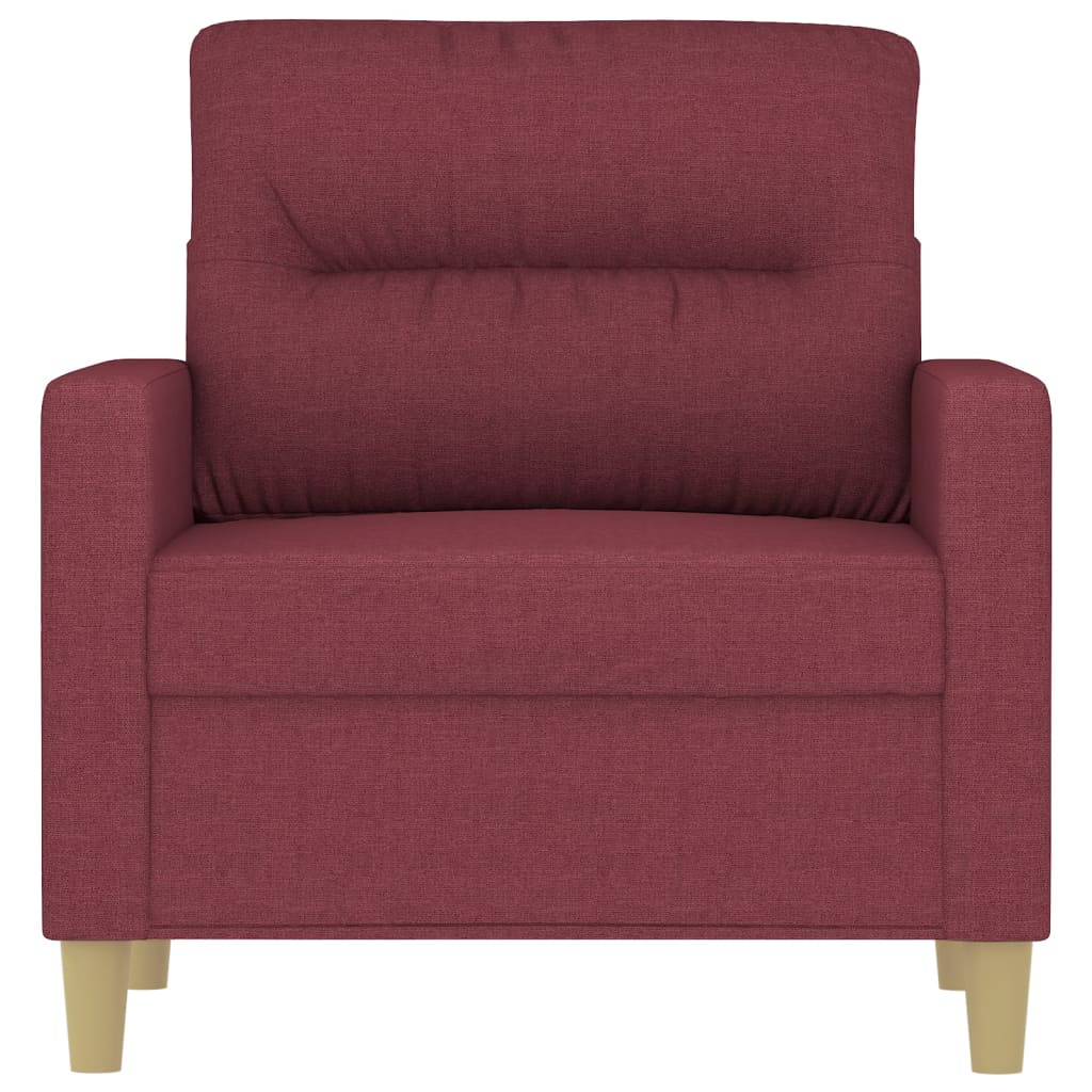 Canapé fauteuil rouge vin 60 cm tissu