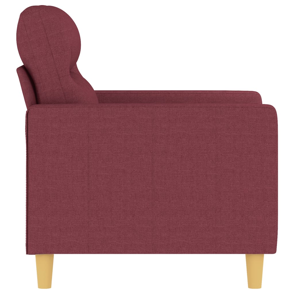 Canapé fauteuil rouge vin 60 cm tissu