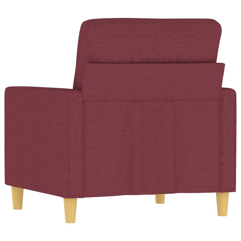 Canapé fauteuil rouge vin 60 cm tissu