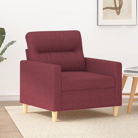 Canapé fauteuil rouge vin 60 cm tissu